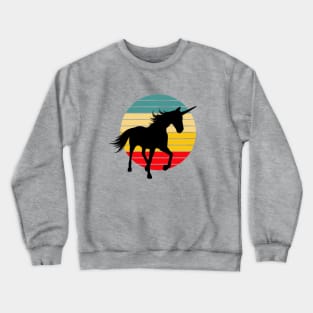 Retro Style Unicorn Silhouette Crewneck Sweatshirt